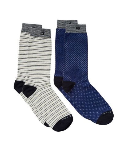 Scotch & Soda sokken 2pack Dots and Stripe