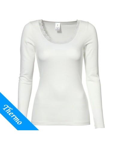 Ten Cate Vrouwen Thermo Lace Shirt Longsleeve Wit