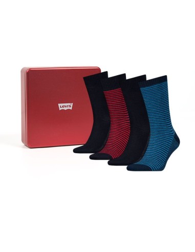 Levi's sokken 4pack Giftbox Navy Red